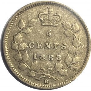 Canada 1883H 5 Cents Obverse 5