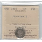 Canada 1892 5 Cents Obverse 2