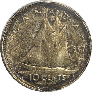 Canada 1947 10 Cents Maple Leaf
