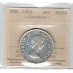 Canada 1953 50 Cents Small Date