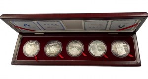 China 1993 10 Yuan Famous Mountains 5 Coin Pure Silver Set