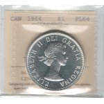 Kanada 1964 Strieborný dolár proof ako