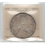 Canada 1965 Silver Dollar Small Beads Pointed 5