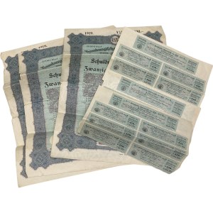Německo 1919 20000 dluhopisů (3 kusy)