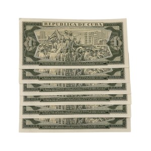 Cuba 1972 1 Peso Banknote Lot (6 Pieces)