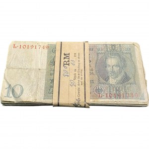 Deutschland 10 Mark Banknote Teilbündel (42 Stück)