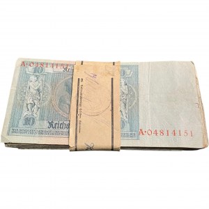 Deutschland 10 Mark Banknote Teilbündel (42 Stück)