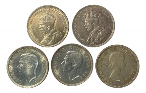 Canada 1935 - 1954 Silver Dollar Lot (5 Pieces)