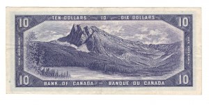 Bankovka Bank of Canada z roku 1954 s hodnotou 10 dolárov Devil's Face