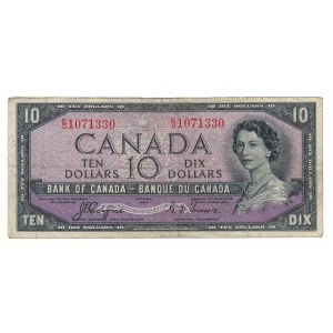 Bank of Canada 1954 $10 Devil's Face Banknote