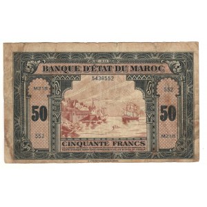 Morocco 1924 50 Francs Banknote