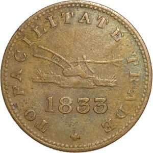 Upper Canada 1833 Half Penny Token Facilitate Trade UC-12B2