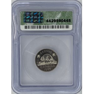 Canada 1964 5 Cent Extra Waterline