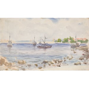 Władysław SERAFIN (1905-1988), Widok na zarokę w Neseber, 1971