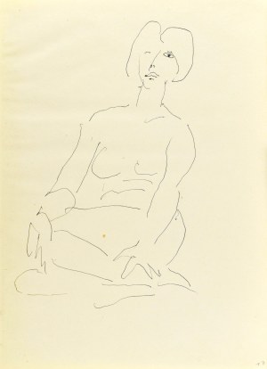 Jerzy PANEK (1918-2001), Akt kobiecy siedzący z podkulonymi nogami, 1969