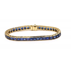 Tennis bracelet with sapphires, 2nd half of 20th century.