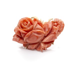 Brooch in the form of a rose, 1960s.