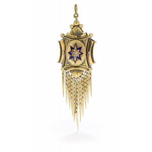 Gold pendant with enamel, 19th/20th century.