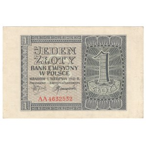 Generalne Gubernatorstwo, 1 złoty 1941 - seria AA