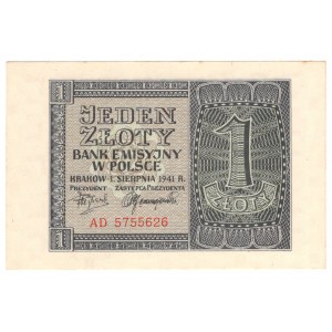 General Government, 1 zloty 1941 - AD series