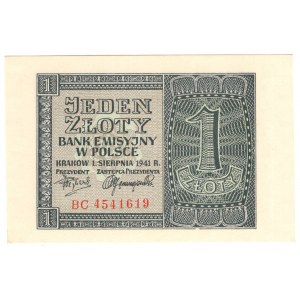 Generalne Gubernatorstwo, 1 złoty 1941 - seria BC
