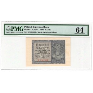 Generalne Gubernatorstwo, 1 złoty 1940 - seria A