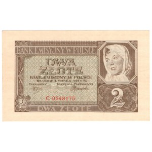 Gouvernement général, 2 zlotys 1940, série C