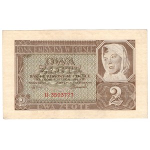 Generalne Gubernatorstwo, 2 złote 1940, seria D
