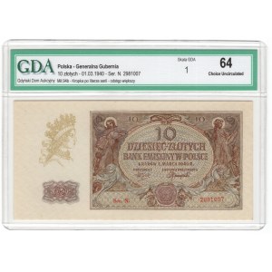 Generalne Gubernatorstwo, 10 złotych 1940, seria N.