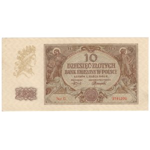 Generalne Gubernatorstwo, 10 złotych 1940, seria G