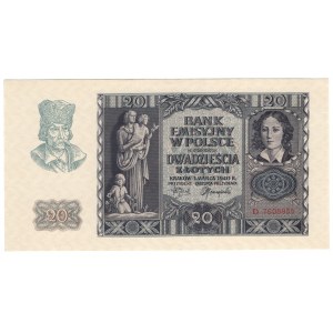 Generalne Gubernatorstwo, 20 złotych 1940, seria D