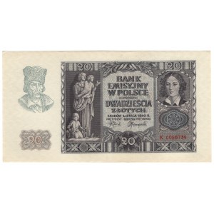 Administrations publiques, 20 or 1940, série K