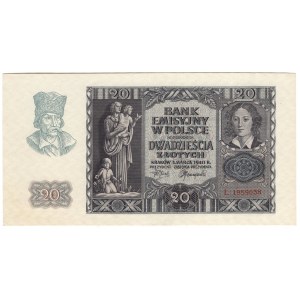 Generalne Gubernatorstwo, 20 złotych 1940, seria L