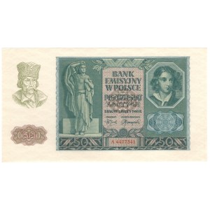 Generalne Gubernatorstwo, 50 złotych 1940, seria A - rzadka pierwsza seria