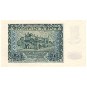Generalne Gubernatorstwo, 50 złotych 1940, seria A - rzadka pierwsza seria