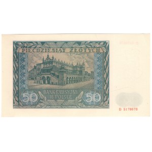 Generalne Gubernatorstwo, 50 złotych 1941, seria D