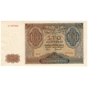 Generalne Gubernatorstwo, 100 złotych 1941, seria D