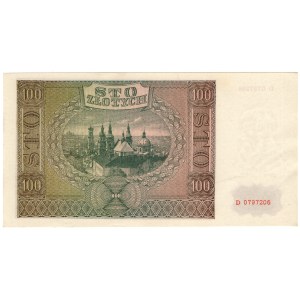 Generalne Gubernatorstwo, 100 złotych 1941, seria D