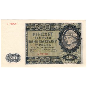 General Government, 500 zloty 1940, series A