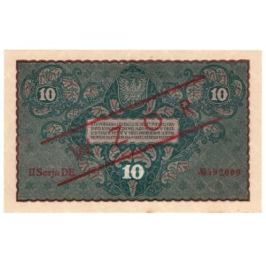 10 Polnische Mark 1919, II SERIE DE, MODELL