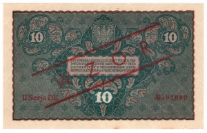 10 Polish marks 1919, II SERIES DE, MODEL