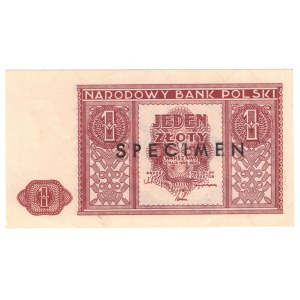 1 złoty 1946, SPECIMEN - czarny i bez skreśleń