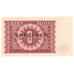 1 złoty 1946, SPECIMEN - czarny i bez skreśleń