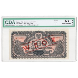 500 złotych 1944, seria BH - ...owe, WZÓR