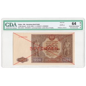 1000 złotych 1946, seria A, SPECIMEN