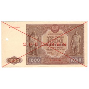 1000 złotych 1946, seria N, SPECIMEN