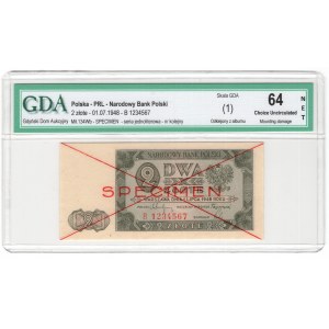 2 Gold 1948, Series B, SPECIMEN