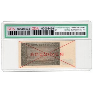 2 Gold 1948, Series B, SPECIMEN