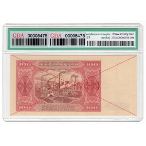 100 złotych 1948, seria AG, SPECIMEN