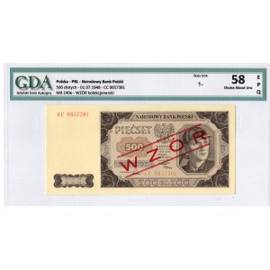 500 zloty 1948, série CC, MODÈLE
